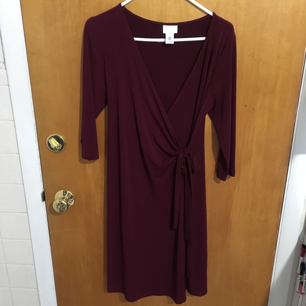 Maternity wrap dress.